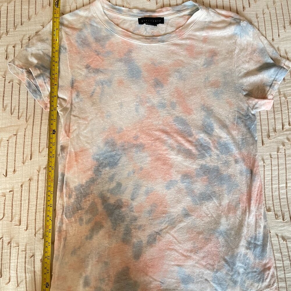 Sanctuary white, pink, blue tye dye T-shirt